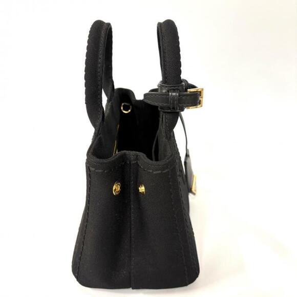 PRADA Canapa RICAMO 1BA038 Cotton Canvas Mini Handbag in Black, 2-Way Shoulde... - Picture 5 of 11